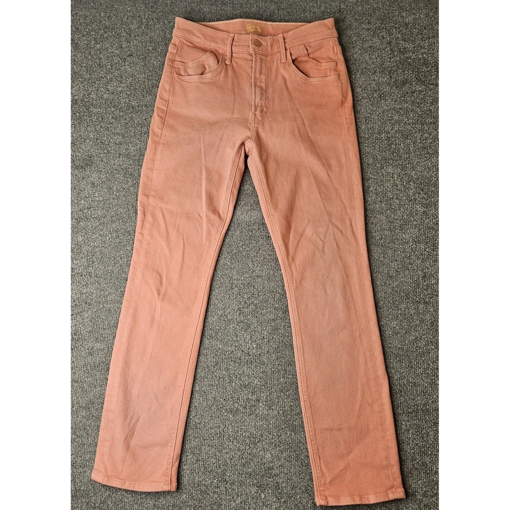 Mother The Stash Mid-Rise Dazzler Ankle Jeans Size 28 Pink Salmon Apricot - Picture 2 of 11